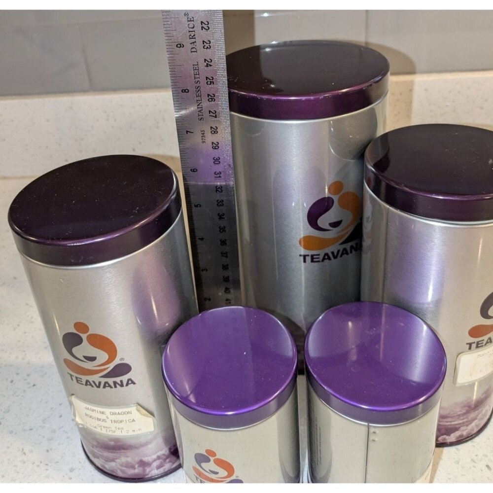 Teavana Loose-Leaf Tea Canisters 16 Oz Perfect tea Maker Airtight Storage 4 teas - Picture 4 of 16